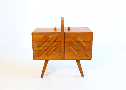 Solid Wood Accordion Sewing Box