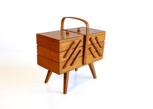 Solid Wood Accordion Sewing Box