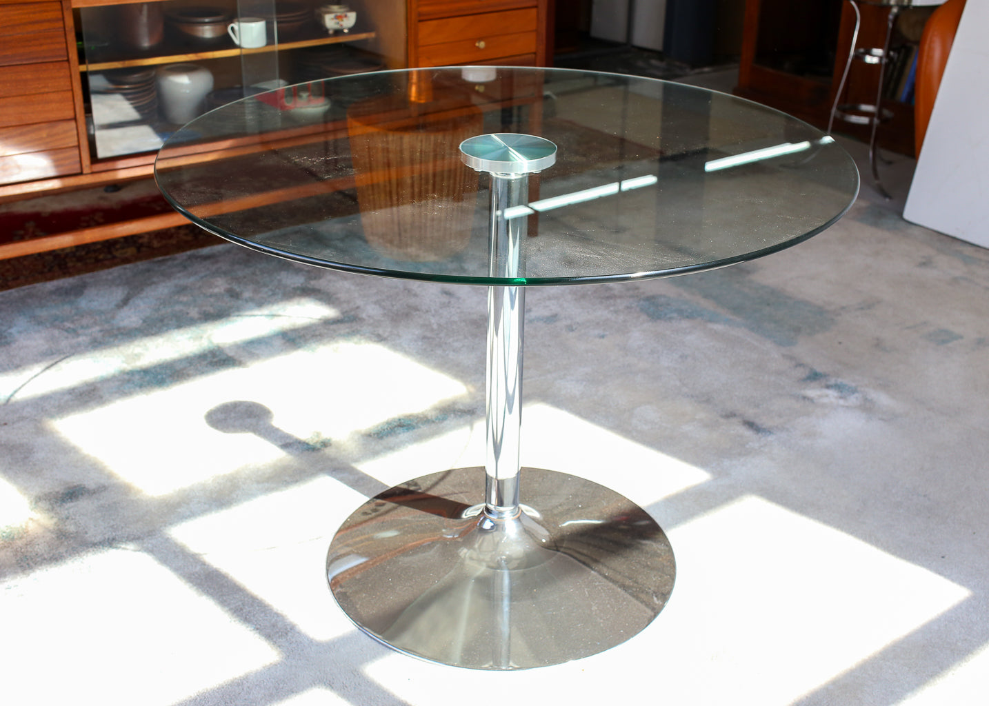 Four Seater Round Glass Table