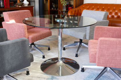 Four Seater Round Glass Table