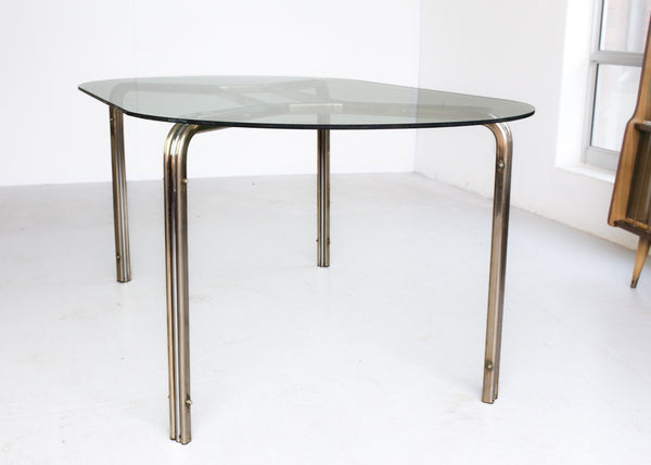 Chrome and Smoked Glass Table