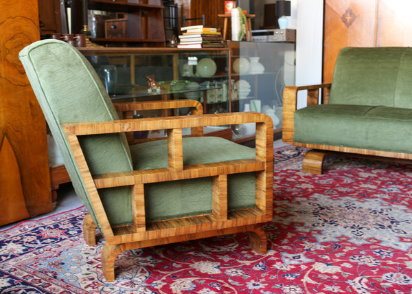 Rare Pair of 1930s Art Deco Armchairs