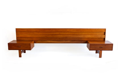 Queen Kiaat Headboard with Pedestals