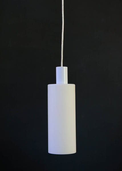 Cylindrical White Glass Pendant