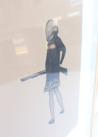 Framed "Shotgun Clare" Silkscreen