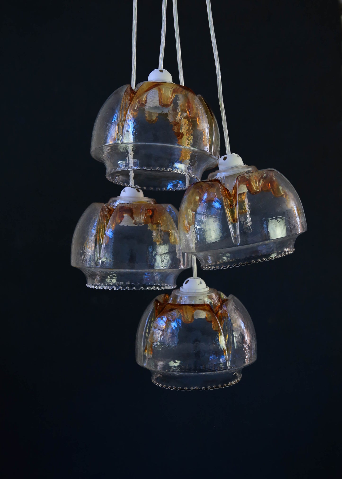 Four vintage Murano glass shades