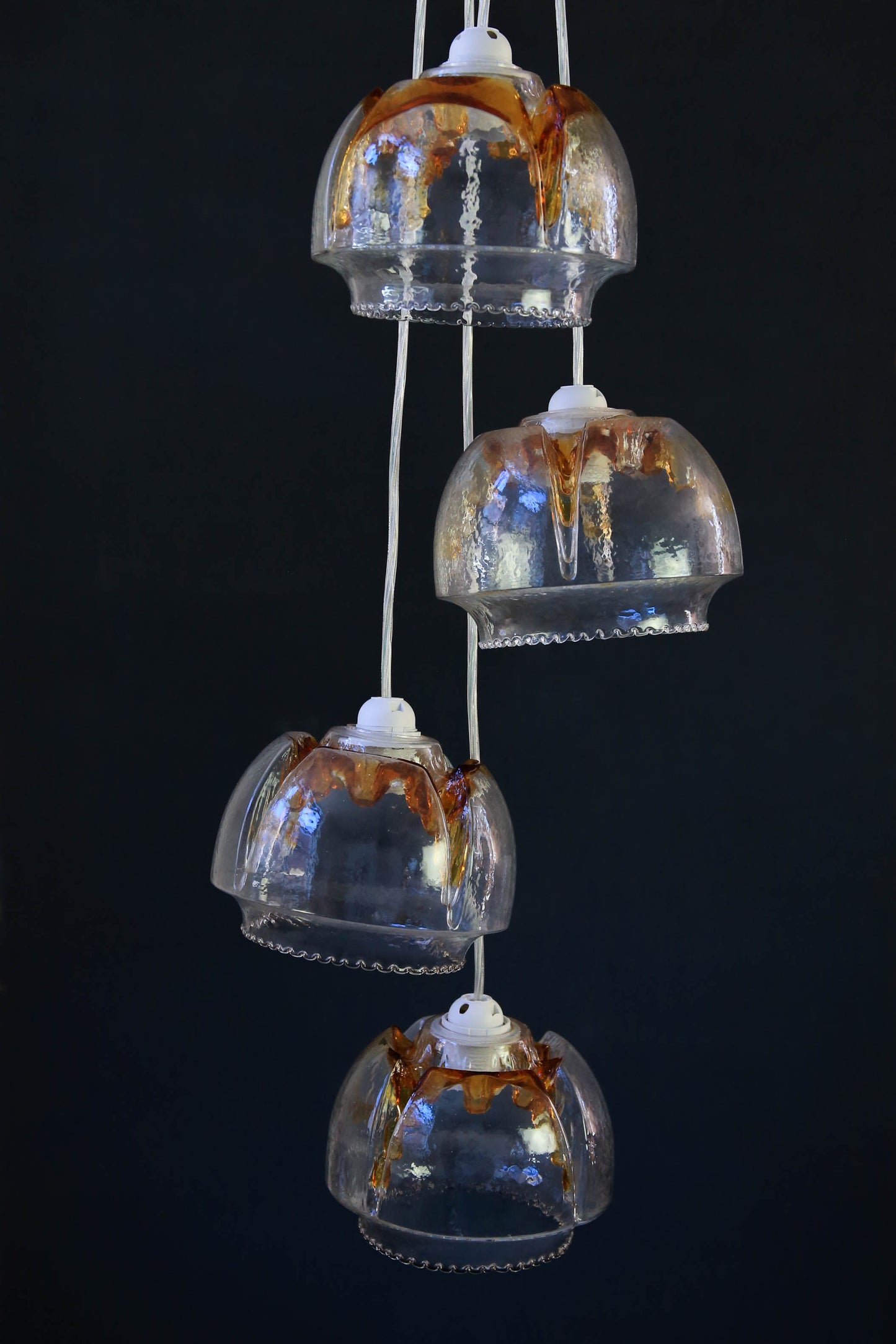 Four vintage Murano glass shades