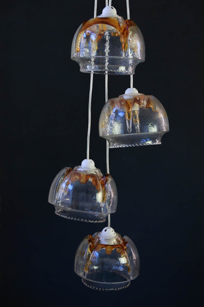 Four vintage Murano glass shades
