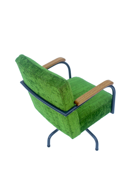 Moss Green Bauhaus Swivel Chair