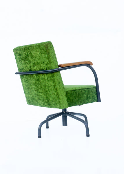 Moss Green Bauhaus Swivel Chair