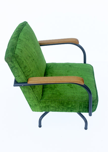 Moss Green Bauhaus Swivel Chair