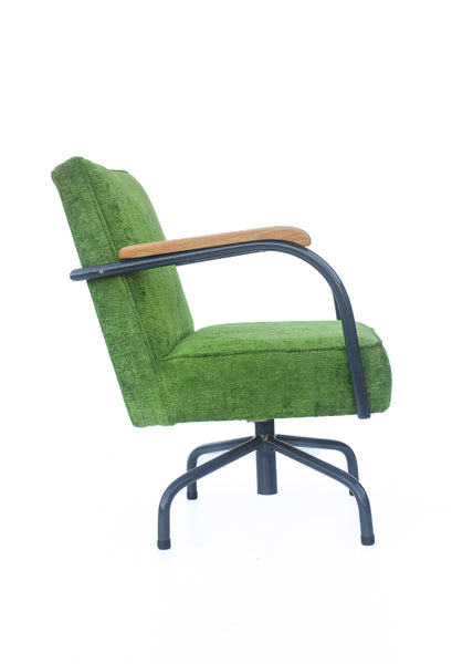 Moss Green Bauhaus Swivel Chair