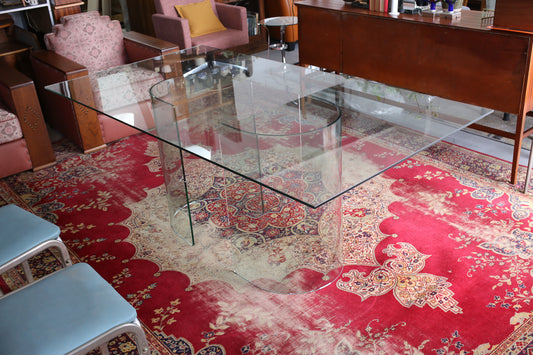 Modern Italian Style Glass Dining Table