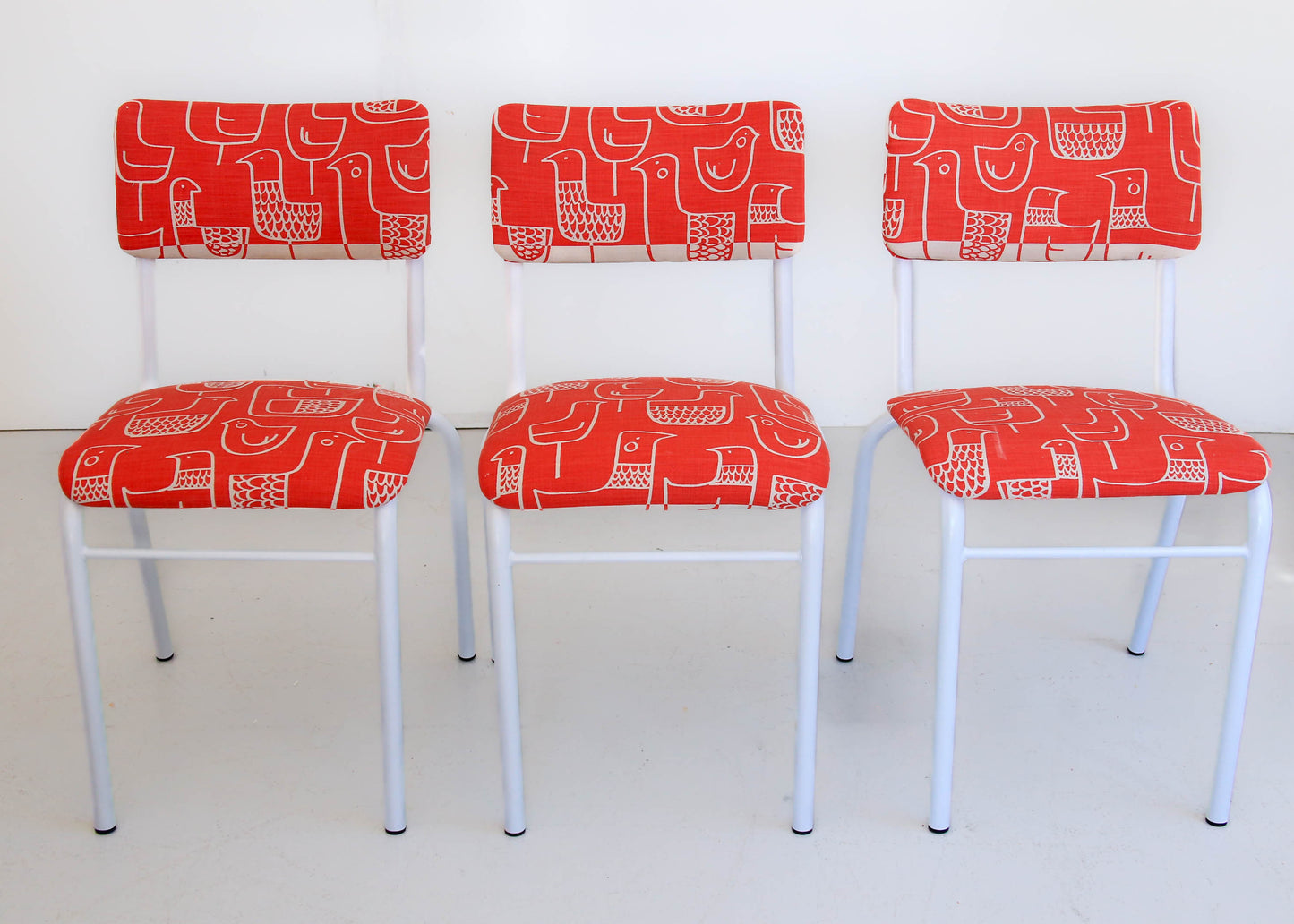 A Set of Six Chappy Chairs in Skinny laMinx Fabric