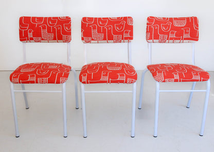 A Set of Six Chappy Chairs in Skinny laMinx Fabric