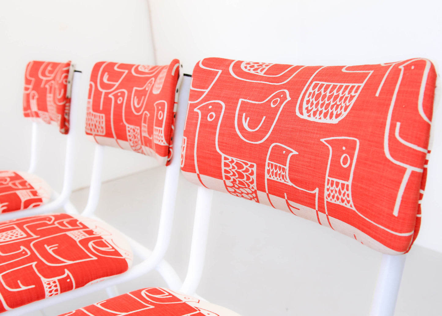 A Set of Six Chappy Chairs in Skinny laMinx Fabric