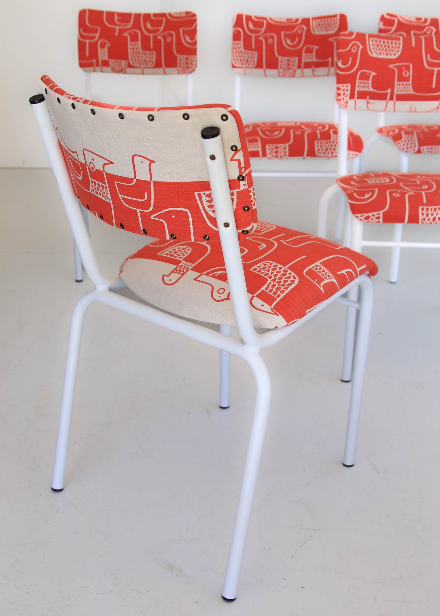 A Set of Six Chappy Chairs in Skinny laMinx Fabric