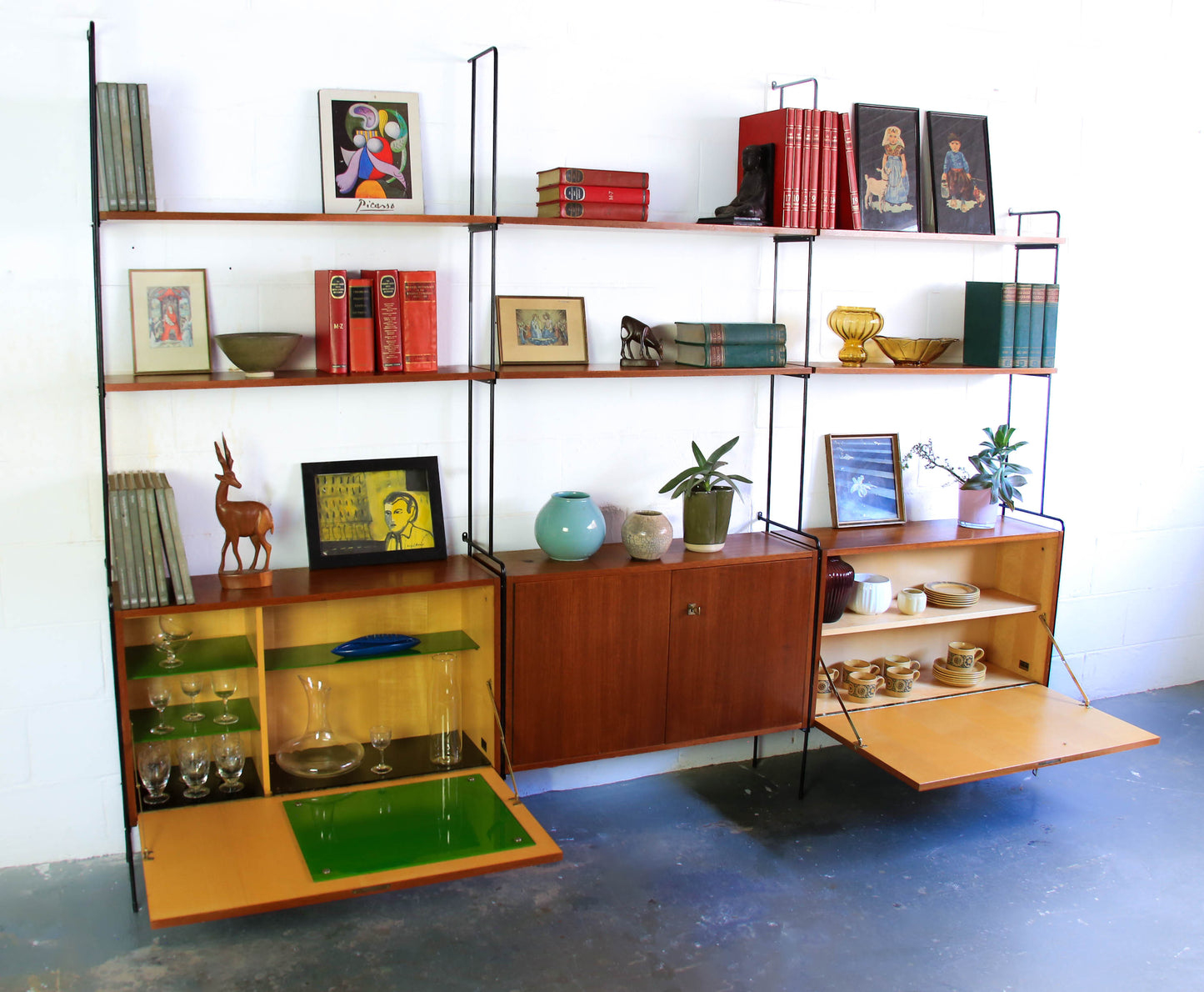 Vintage Teak and Steel Omnia Wall Unit by Ernst-Dieter Hilker, Germany, 1960s
