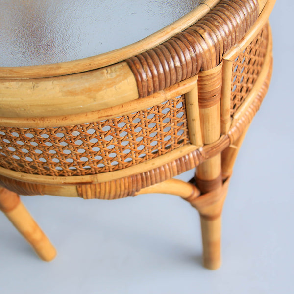 Round Cane Side Table