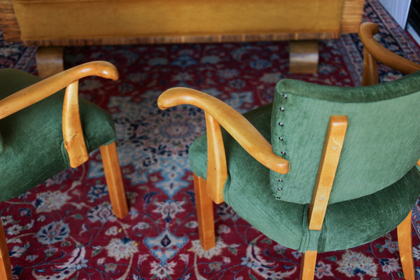 A Pair of French Art Deco Bridge Armchairs