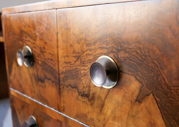 Art Deco Walnut Finish Dresser