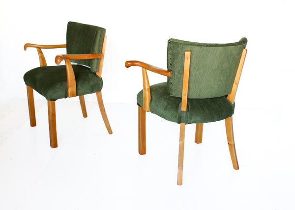 A Pair of French Art Deco Bridge Armchairs