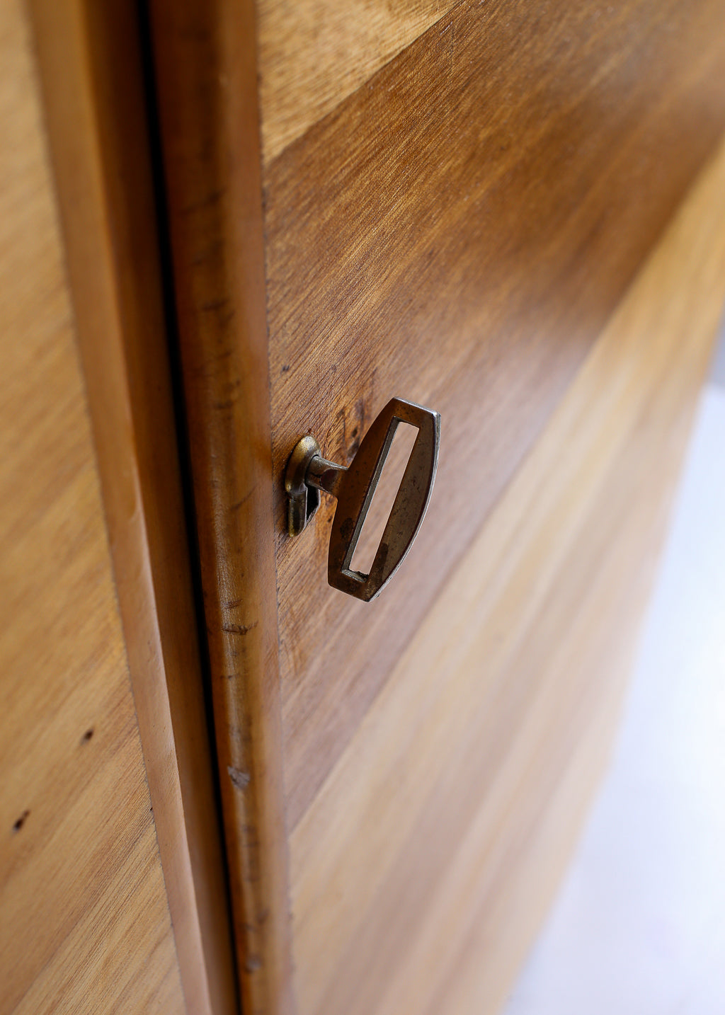 Two-Door Wardrobe in Oregon Pine and Light Wood