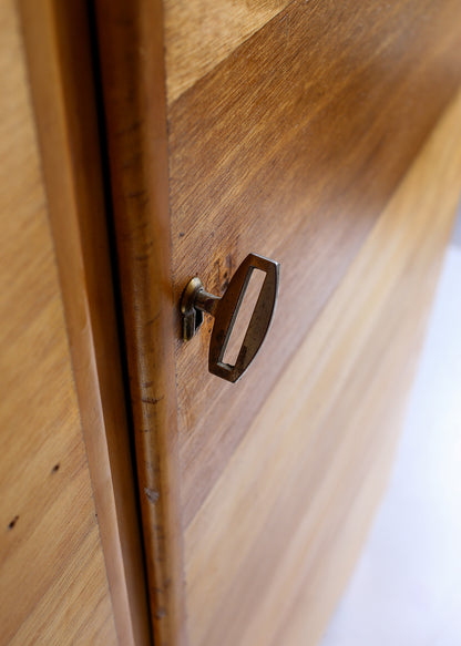 Two-Door Wardrobe in Oregon Pine and Light Wood