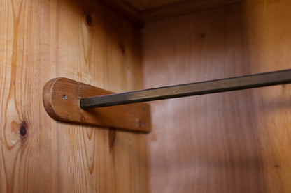 Two-Door Wardrobe in Oregon Pine and Light Wood