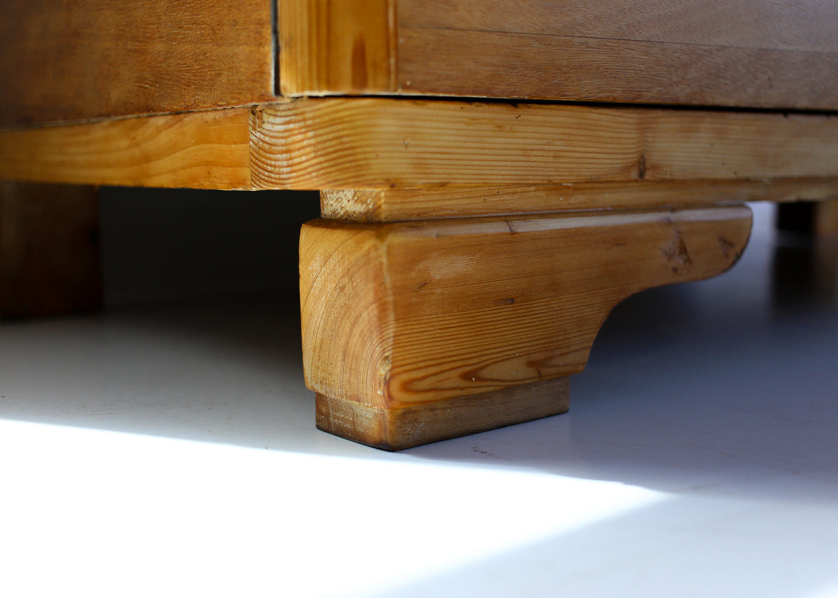 Two-Door Wardrobe in Oregon Pine and Light Wood