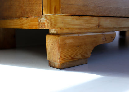 Two-Door Wardrobe in Oregon Pine and Light Wood