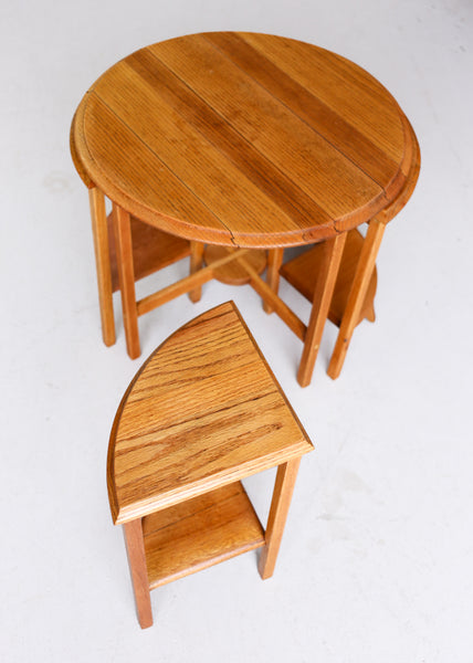 Nest of Five Oak Tables