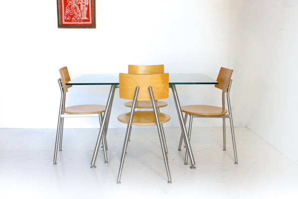 Designer Bulthaup Table and Four Chairs - Germany, 1990s