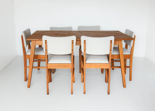 Six Vintage Oak Dining Chairs