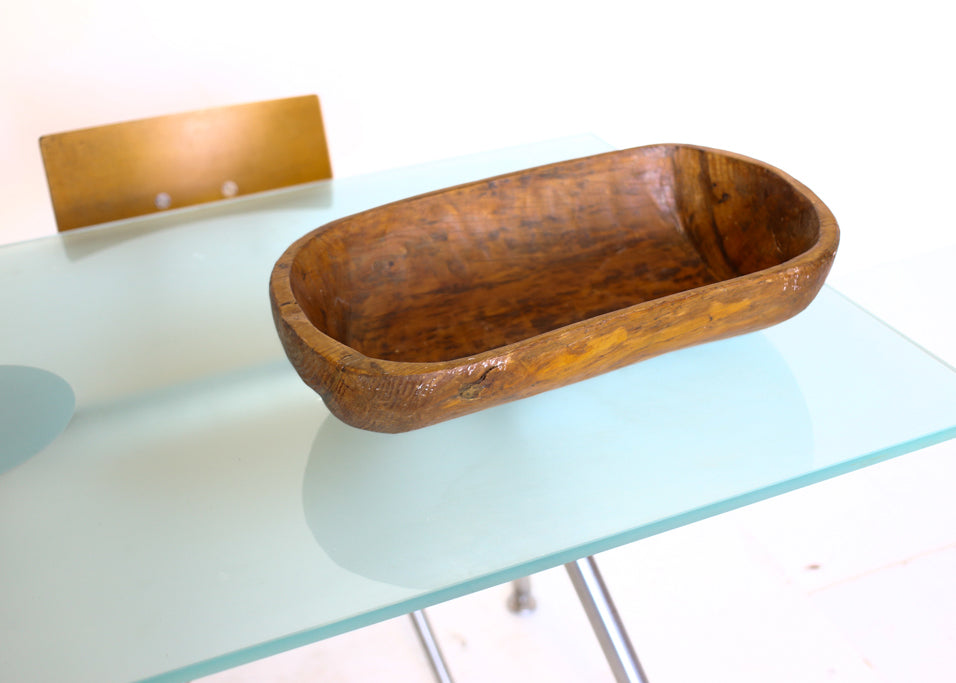Large Antique Hand Carved Wooden Bowl