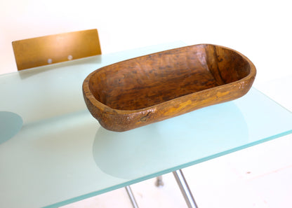 Large Antique Hand Carved Wooden Bowl