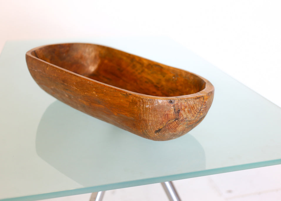 Large Antique Hand Carved Wooden Bowl