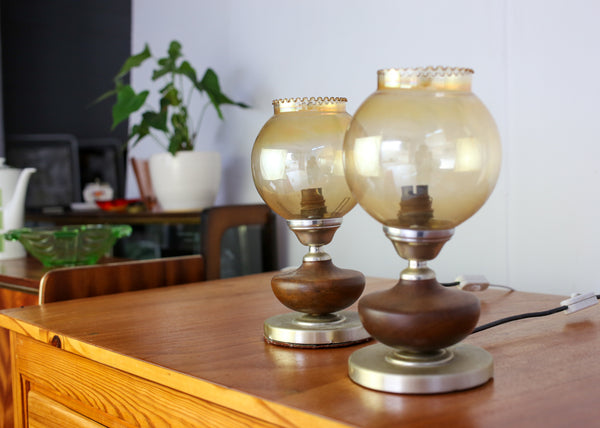 Two Vintage Bedside Lamps