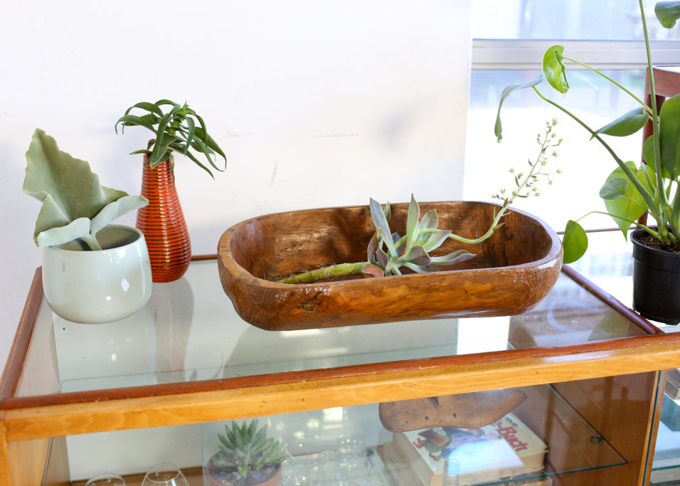 Large Antique Hand Carved Wooden Bowl