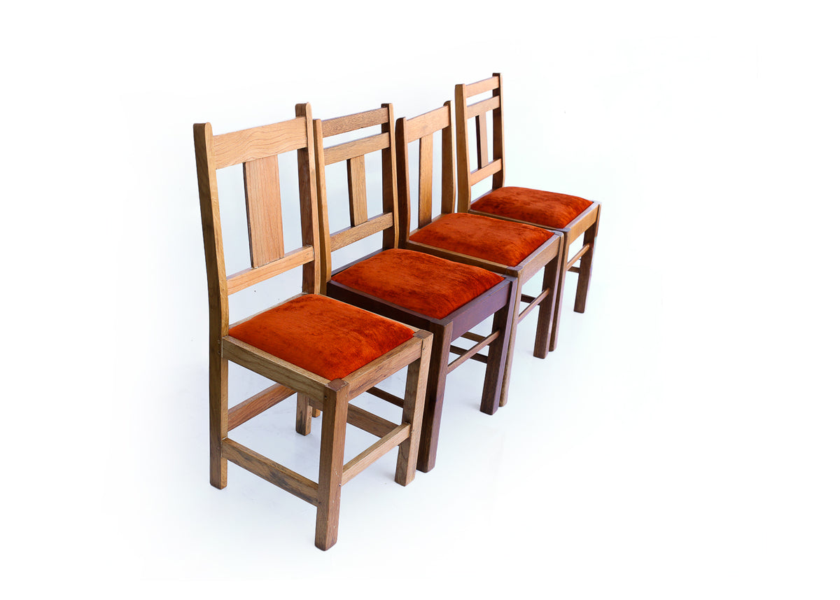 Set of Four Vintage Farm-Style Kitchen Chairs