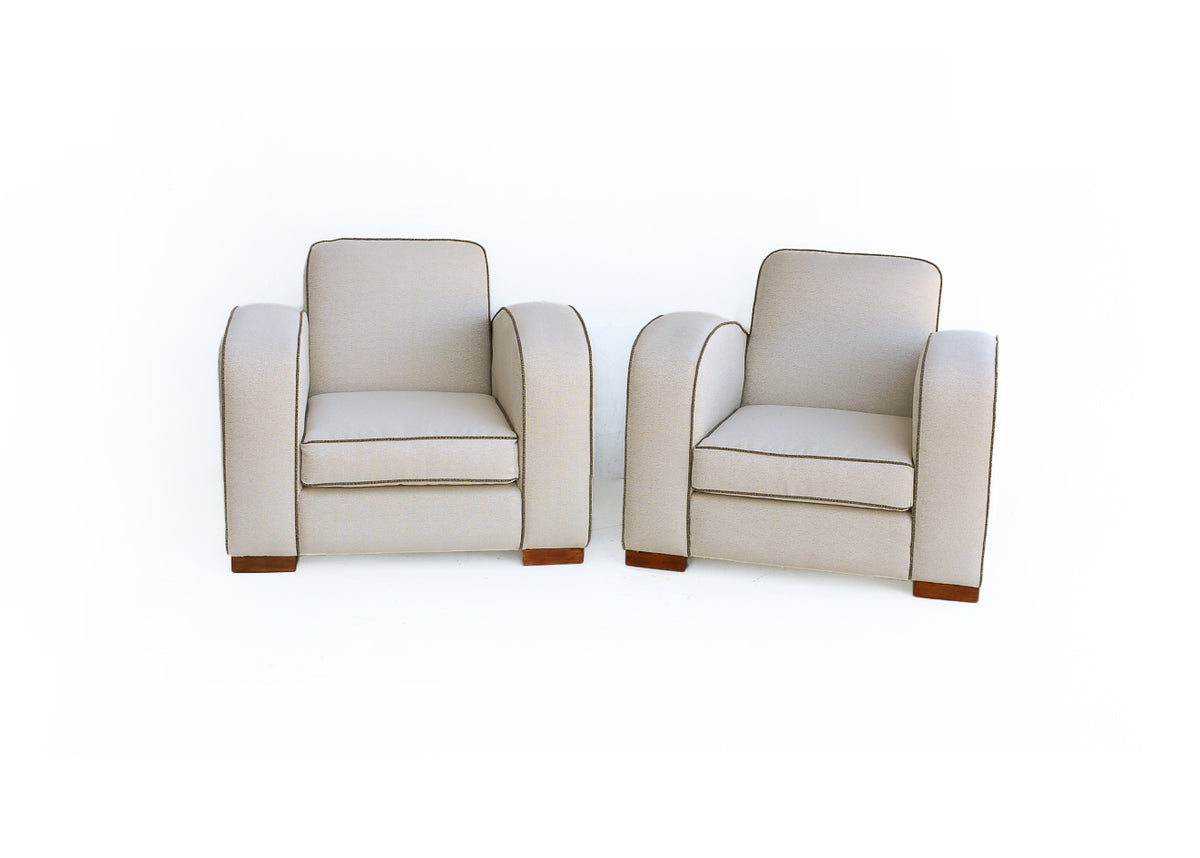 Pair of 1930s Art Deco Club Chairs