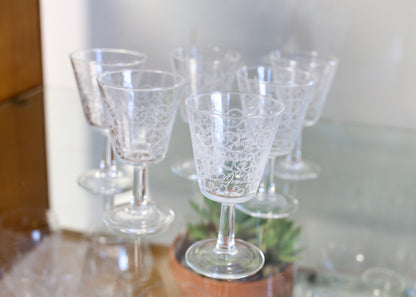 Set of Six Vintage Luminarc Cordial Glasses