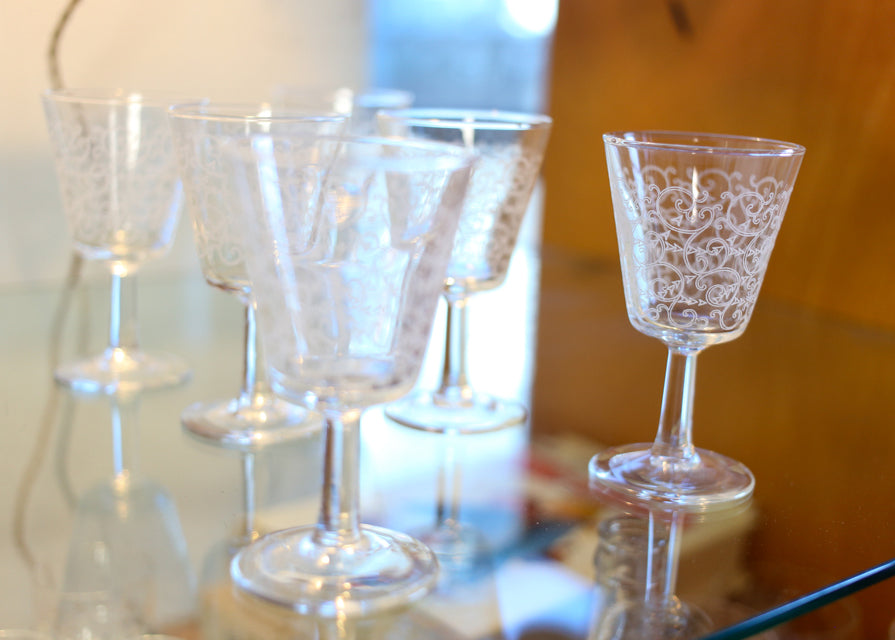 Set of Six Vintage Luminarc Cordial Glasses