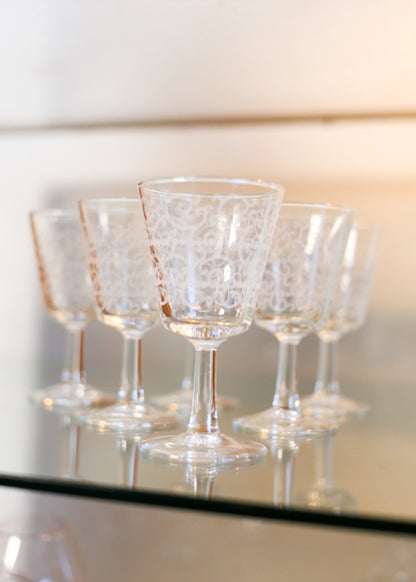 Set of Six Vintage Luminarc Cordial Glasses