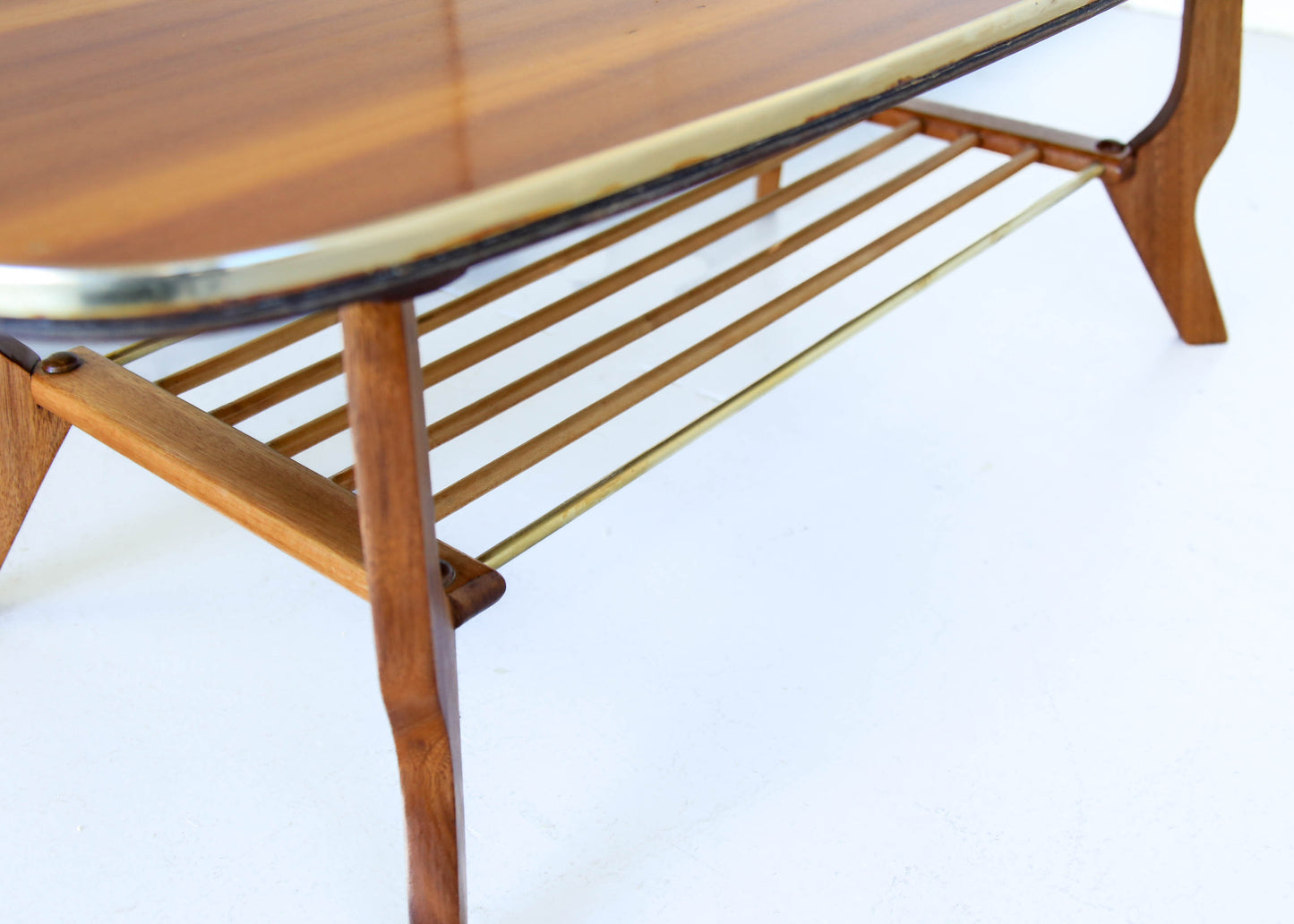 Retro Coffee Table with Magazine Rack