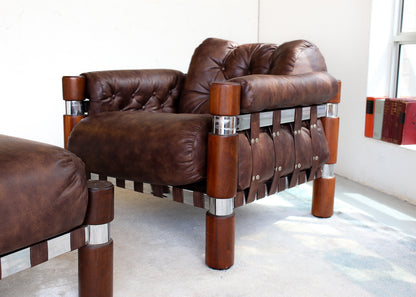 Rare El Rancho Armchair and Ottoman -  Finland, 1970s