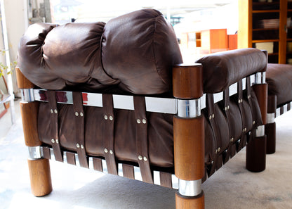 Rare El Rancho Armchair and Ottoman -  Finland, 1970s
