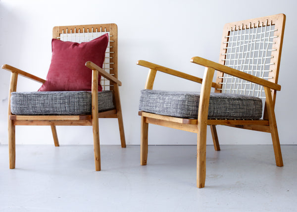 Two 1960's Riempie Armchairs