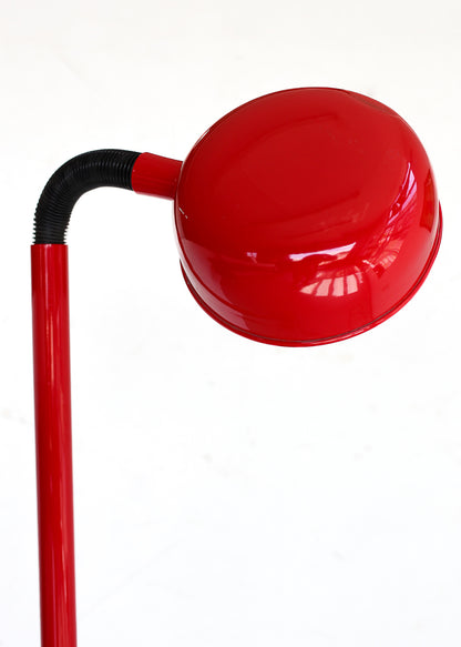 Vintage Red Gooseneck Floor Lamp