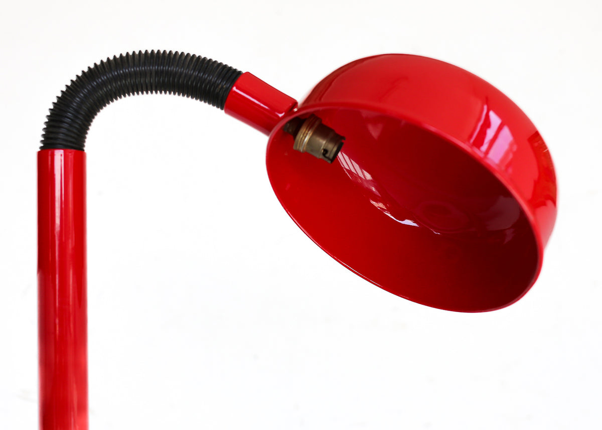 Vintage Red Gooseneck Floor Lamp